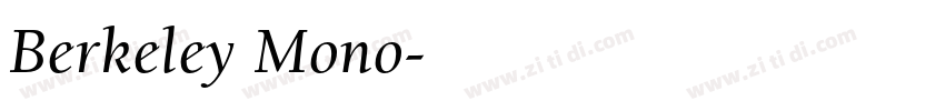 Berkeley Mono字体转换